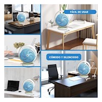 Abanico Funcional Recargable con Luz y 3 Velocidades Diseno Celeste Y+Post It